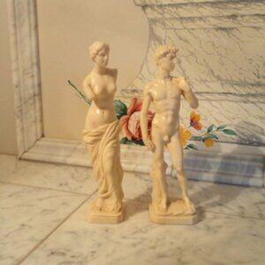 vintage A. Santini sculpture figurine pair